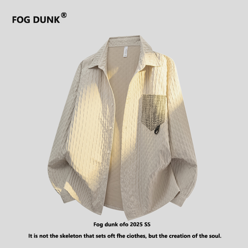 FOG DUNK肌理感长袖衬衫男秋季简约慵懒风休闲衬衣潮流宽松外套