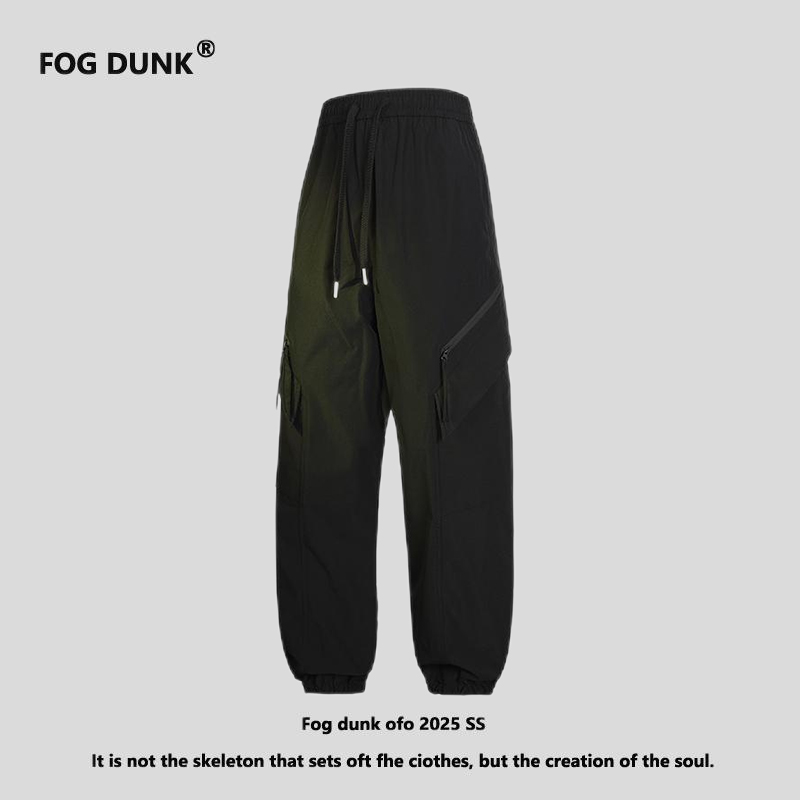 FOG DUNK工装裤春夏多口袋宽松大码运动休闲裤子束脚阔腿长裤