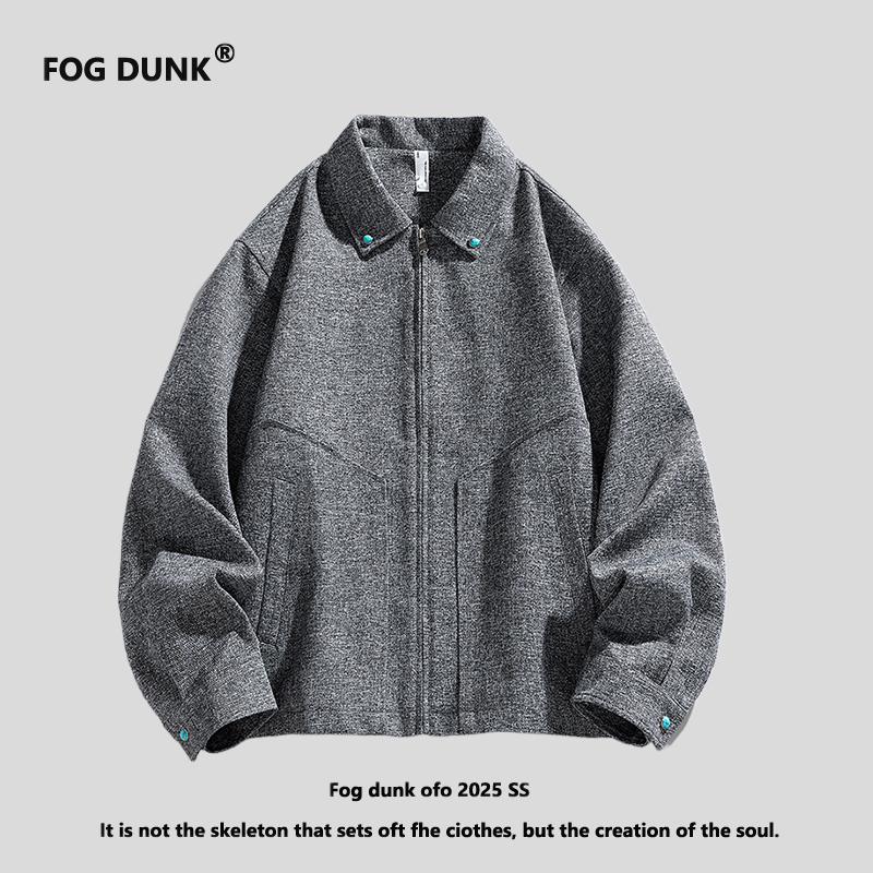 FOG DUNK男士外套秋季2025新款美式潮牌高街设计感休闲翻领夹克