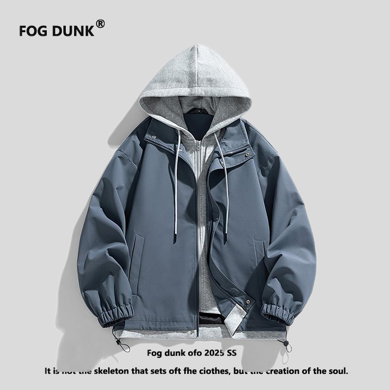 FOG DUNK男外套春季2025连帽假两件夹克防风防水高级感夹克