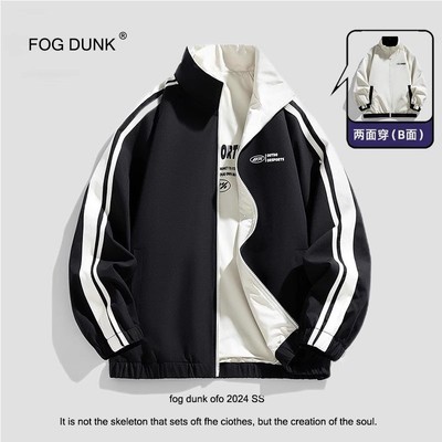 FOG DUNK【双面穿】秋季新款美式两面穿运动外套男女百搭立领夹克