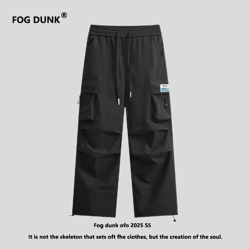 FOG DUNK春夏薄款多口袋无铁宽松大码运动休闲直筒阔腿裤子长裤