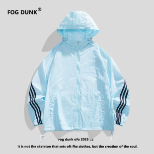FOG 条纹休闲男女连帽防晒衣宽松外套上衣 DUNK夏季