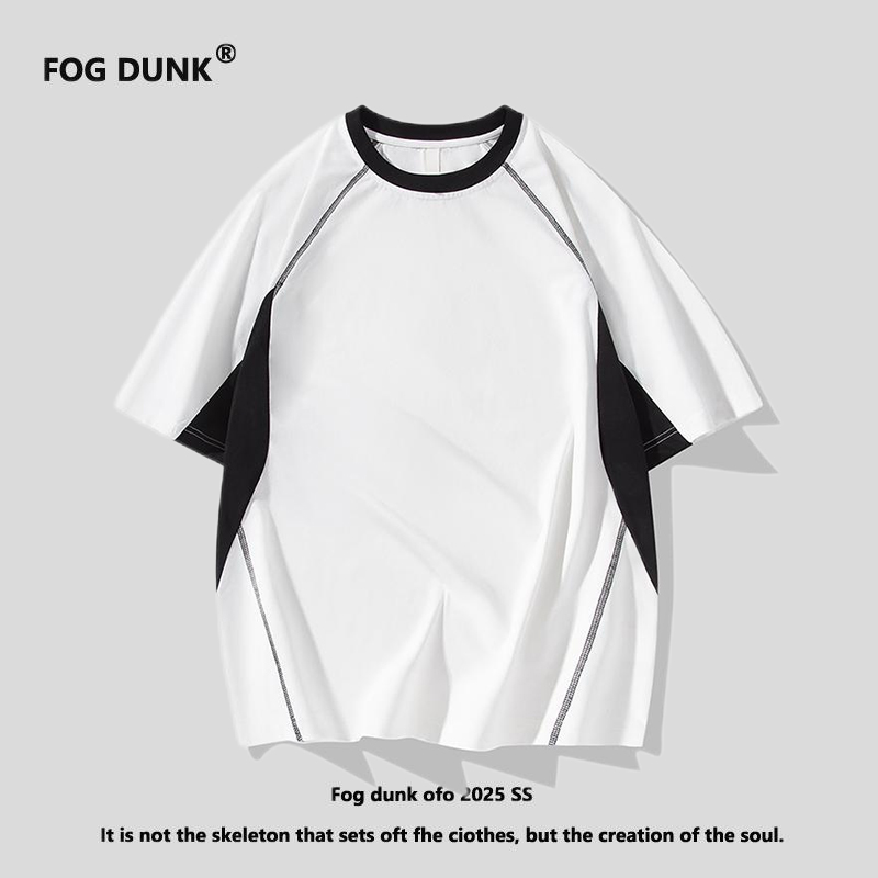 FOG DUNK夏季短袖T恤男女夏季宽松圆领体恤青少年男装上衣服