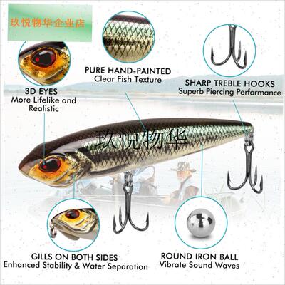 之字狗鱼浮水路亚m饵新款超远投翘嘴淡水面系波爬海鱼鲈鱼沉水铅,