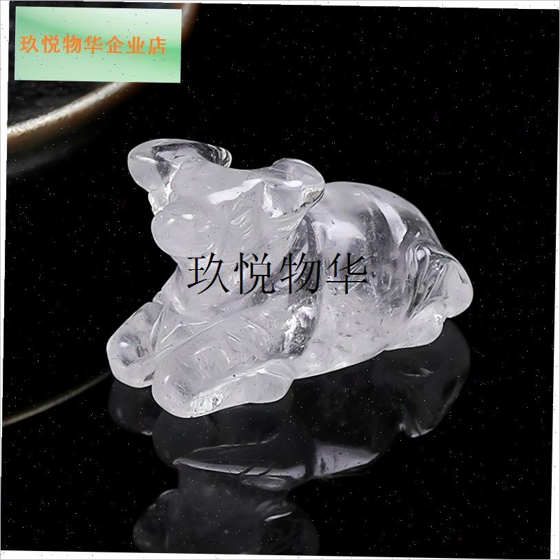天然白水晶原石十二生肖鼠牛虎兔龙蛇马羊猴鸡狗猪W属相装饰摆件,