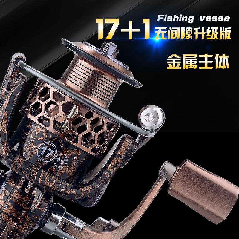 全金属18轴渔线轮渔轮鱼轮纺车轮海竿轮鱼线O轮海杆轮远投轮锚鱼