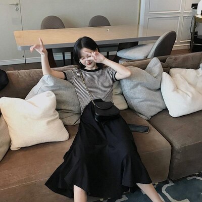 气质两件a套裙子轻熟风女神范赫本御姐洋气网红减龄时尚套装女夏