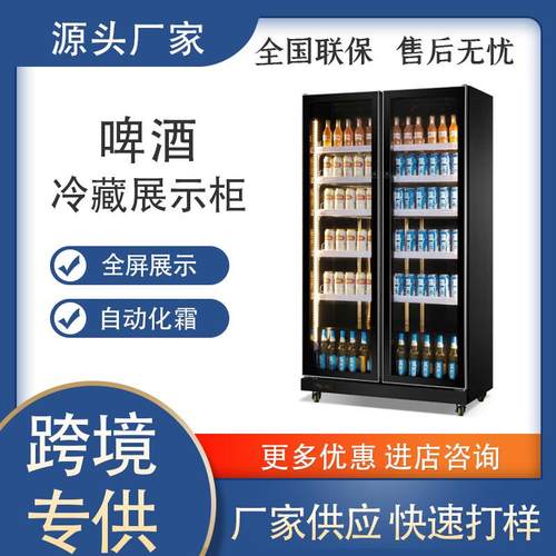 冰柜商用冷冻柜除雾玻璃门冰箱超市生鲜食品冷藏冷冻展示柜