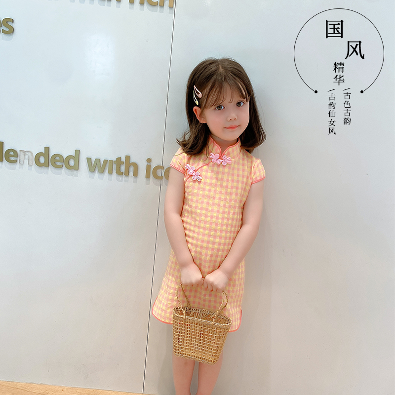 女童洋装2023新款o夏季儿童洋派旗袍公主裙子小童汉服女宝宝夏装