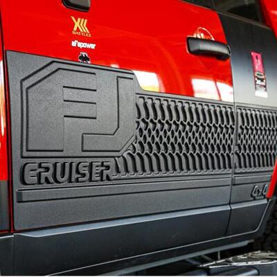 适用丰田FJ酷路泽加宽加大车门护板cruiser车门防擦条门边饰板