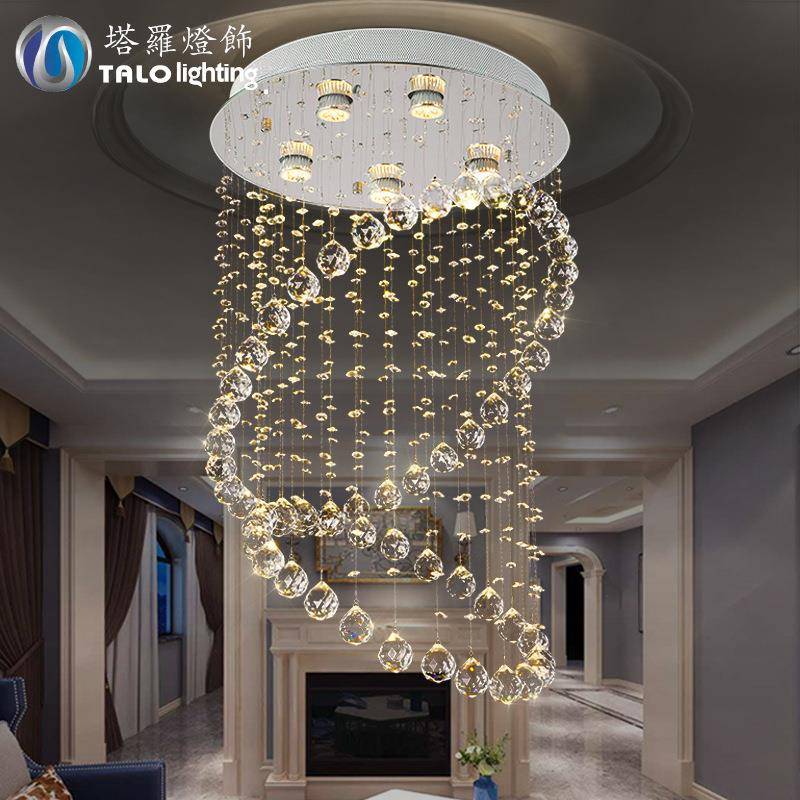 跨境现代简约水晶吊灯 圆形创意客厅灯餐厅灯过道灯水晶灯饰