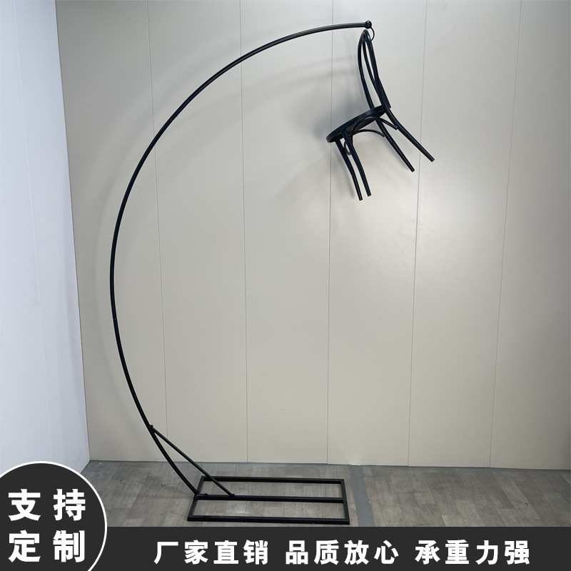 外贸弯钩支架欧式水晶灯铁艺架户外弧形吊灯支架挂钩路引展示架子