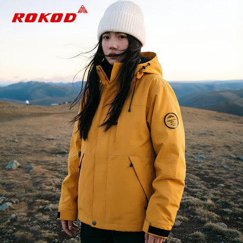 男女登山服美式防风冲锋衣外套