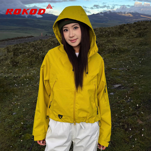 连帽短款冲锋衣女2026新款户外