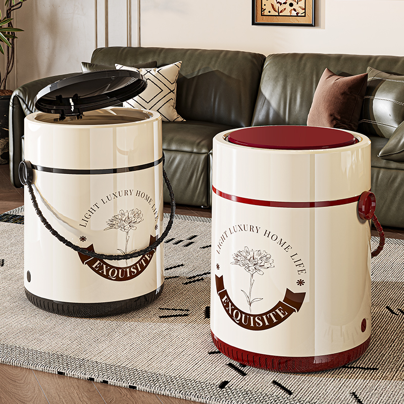 家用提手垃圾桶高颜值卧室带盖