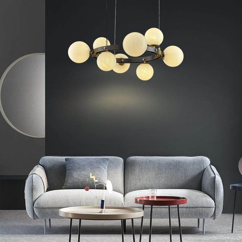 全铜客厅吊灯圆形创意轻奢简约餐厅书房卧室灯具后现代魔豆网红灯,鲜花速递/花卉仿真/绿植园艺,割草机/草坪机,淘宝优惠券,粉丝福利购,淘宝优惠卷