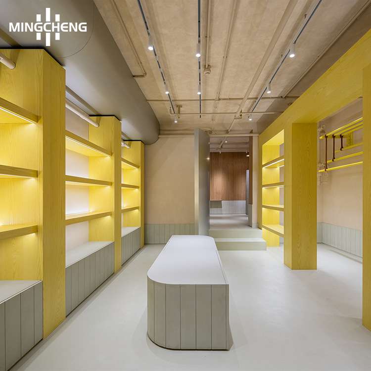 零售店玻璃碗木质展示柜生活馆餐具精品靠墙陈列道具带灯镜子展柜