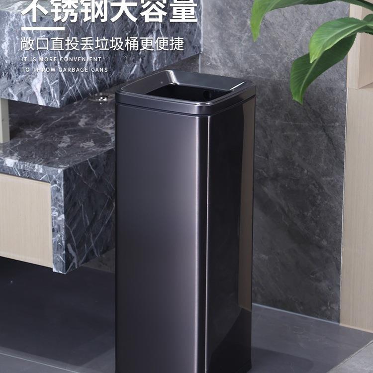 商用立式擦手纸垃圾桶方形无盖大号直投厨房酒店卫生间加高大容量