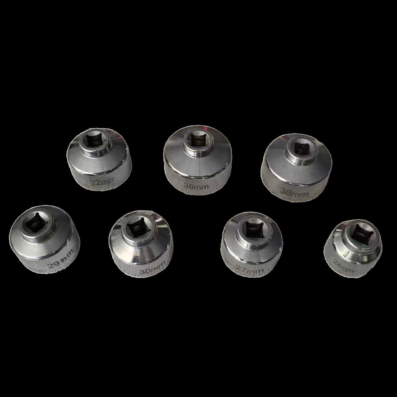 7件套机油格扳手帽式滤芯拆装工具镀铬发黑两种套装