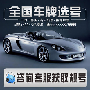 全国新车二手车牌选号自编汽车新能源车12123自选数据库豹子靓号