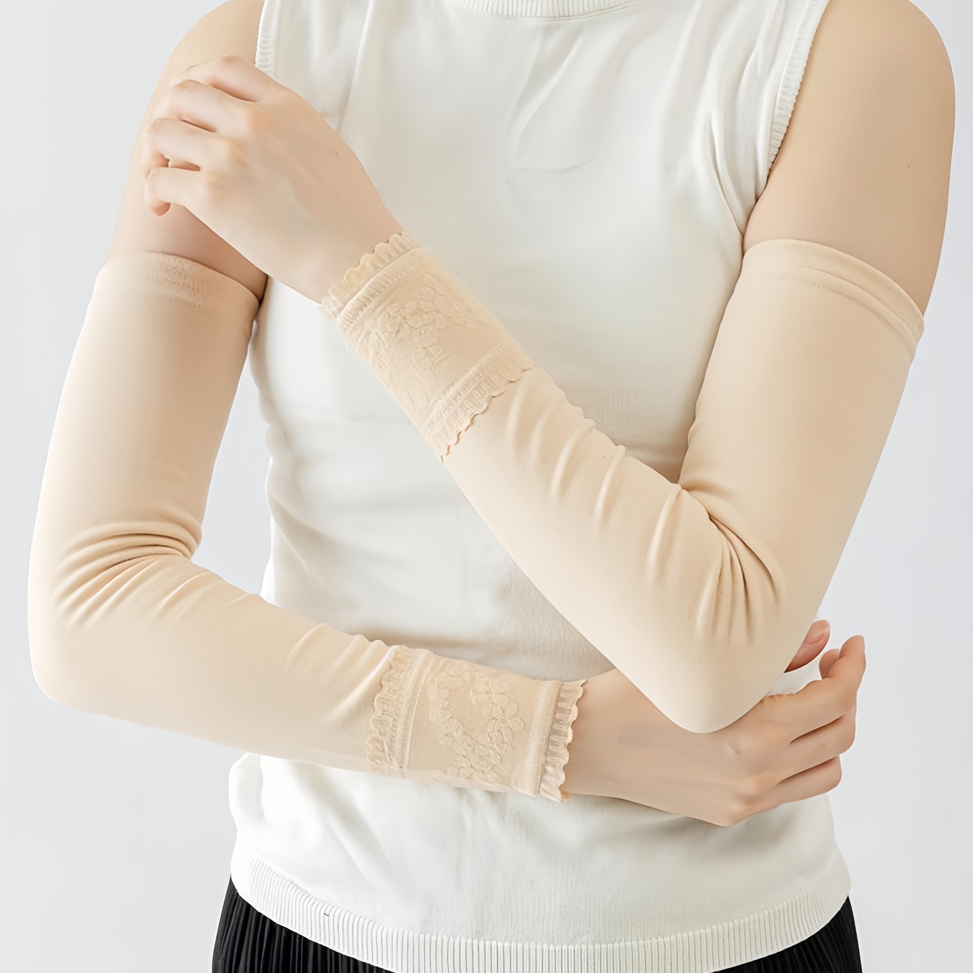 秋冬保暖手臂套自热德绒袖套护肘中长指套款聚热抗起球蕾丝边袖子,服饰配件/皮带/帽子/围巾,手套,淘宝优惠券,粉丝福利购,淘宝优惠卷