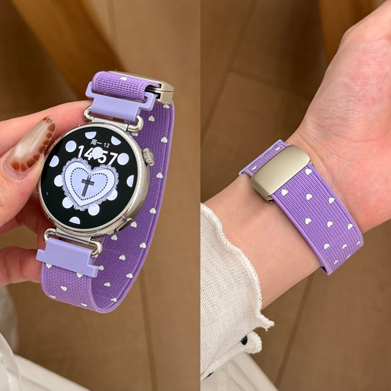 适用VIVO Watch6/5手表GT表带1编织弹力磁吸扣3潮OPPO S2 X3 2 mini高级4Pro watch GT2女款2透气iQOO watch3