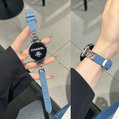 适用华为watch镶钻爱心细款表带