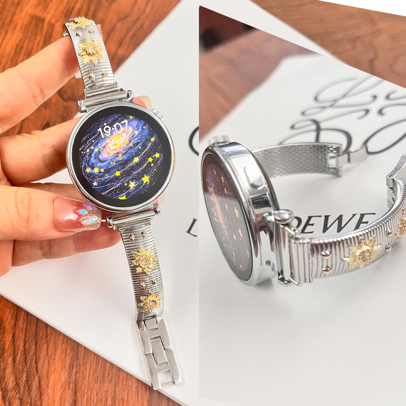 适用三星Galaxy watch 7手表表带Watch 6 classic 星芒手镯式金属表带5/4/3简约表带active轻奢高级感潮款女