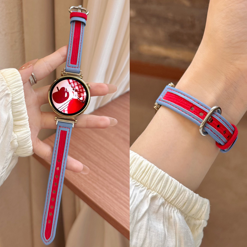 适用小米灯芯绒真皮表带