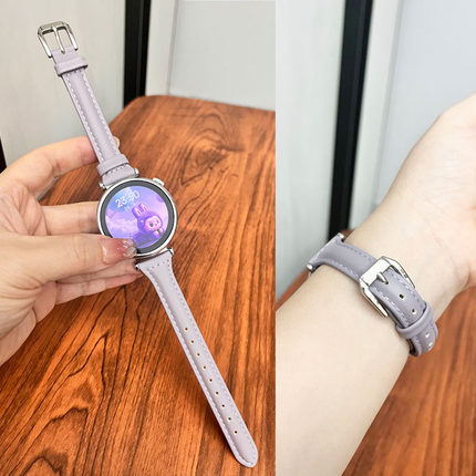 适用华为手表GT5 pro表带GT4真皮香芋紫GT3表带GT女款细款腕带Watch5/4/3/2创意小蛮腰荣耀透气高级手表带