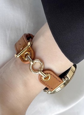 适用小米手环9/9pro手表8/7/6不锈钢拼真皮表带S4 41mm轻奢高级感小米color2创意watch S1 /S3/S2红米54女款