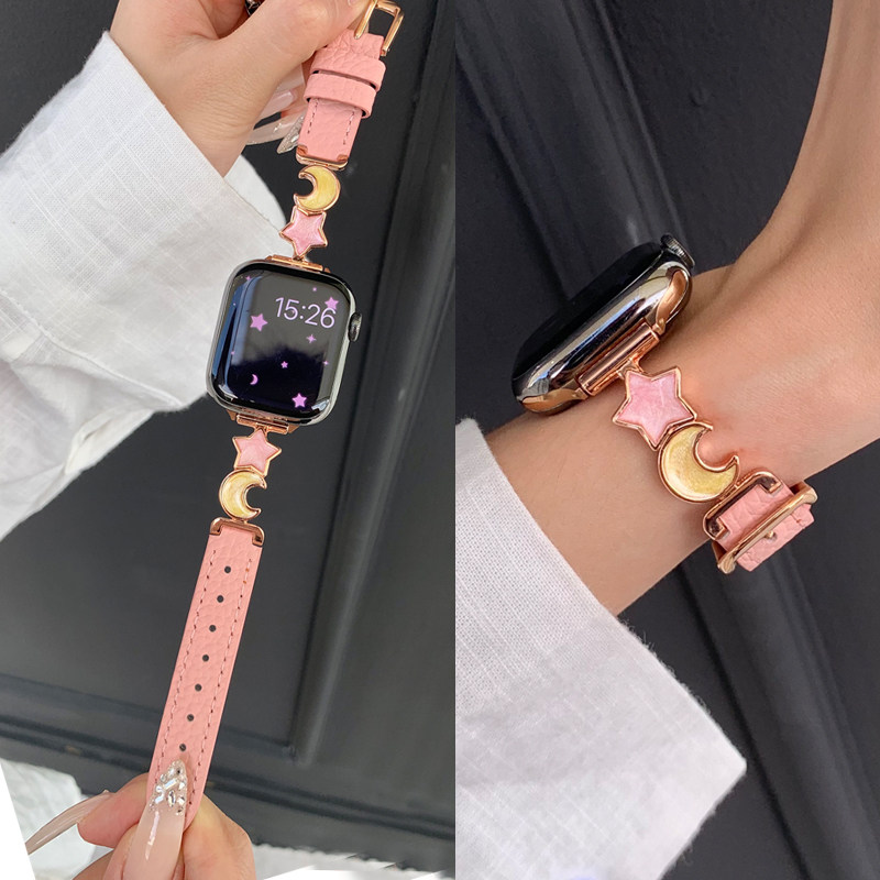 佐仕盾iwatch滴胶星月拼皮表带