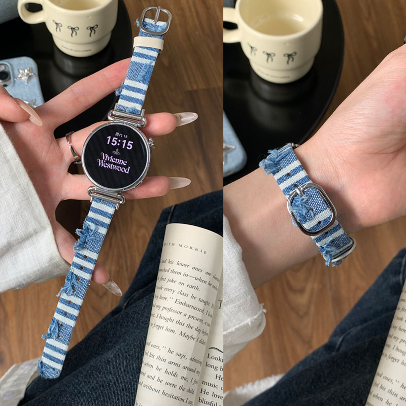 适用OPPOVIVO流苏牛仔真皮表带