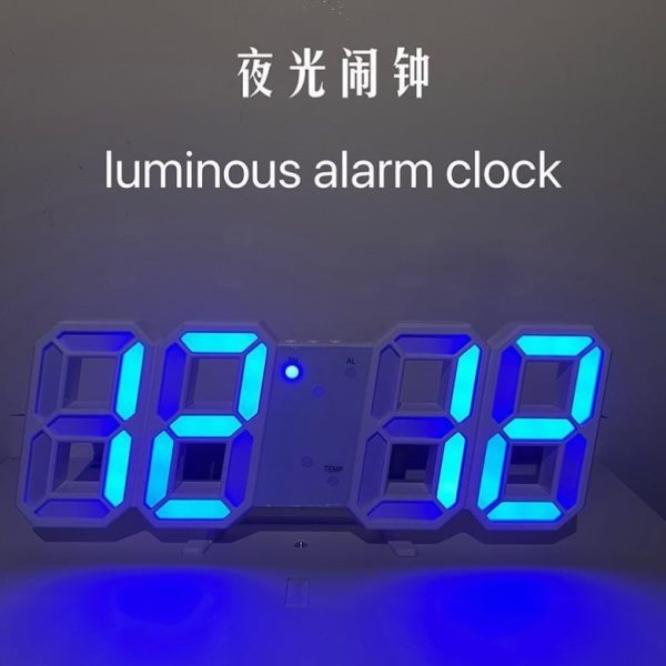 挂钟智能创意桌面时钟LED夜光韩国数字钟多功能ins简约电子闹钟3D
