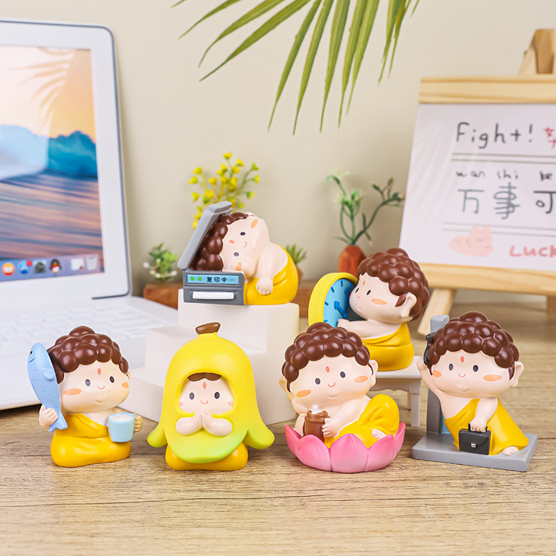 正品小佛祖上班记盲盒办公室玩偶装饰创意可爱手办公仔文创礼物