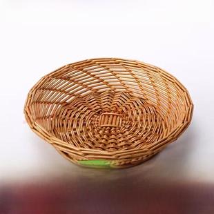 竹木Benji果篮家用藤炉泡茶客厅水果盘咖啡桌零食盘面包储篮