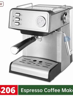 15bar打奶泡欧规复古带表跨境家用小型意式浓缩半自动蒸汽咖啡机