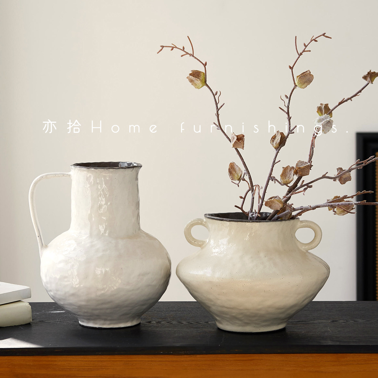 景德镇中式插花陶瓷白色花瓶节约客厅餐桌干燥花鲜花水培装饰品陶
