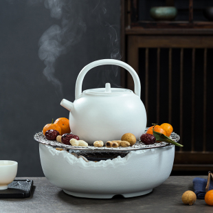 沅鱼苏打釉围炉煮茶复古电陶炉仿碳家用室内煮茶炉简约烧水壶茶炉