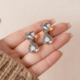 小号水晶蝴蝶结侧边鸭嘴夹子高级感前额碎发夹迷你刘海夹水钻发卡