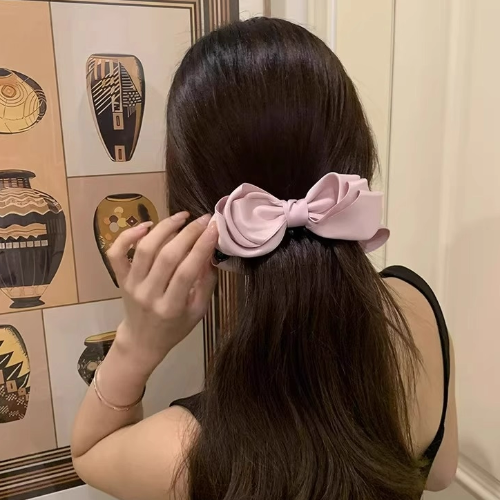名狐三层褶皱蝴蝶结发卡