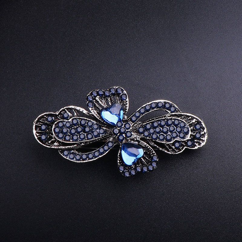 复古水晶中小号发夹顶夹弹簧夹盘