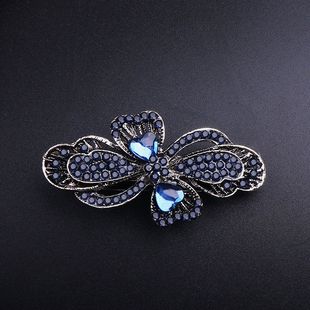 复古水晶中小号发夹顶夹弹簧夹盘发卡子头饰成人后脑勺发饰马尾夹