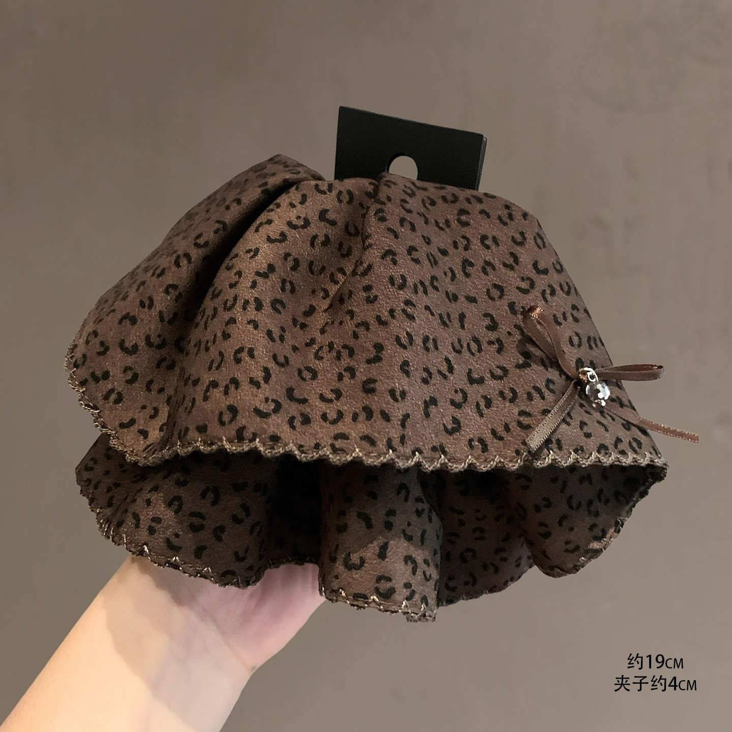 韩国ins高端复古豹纹马尾抓夹