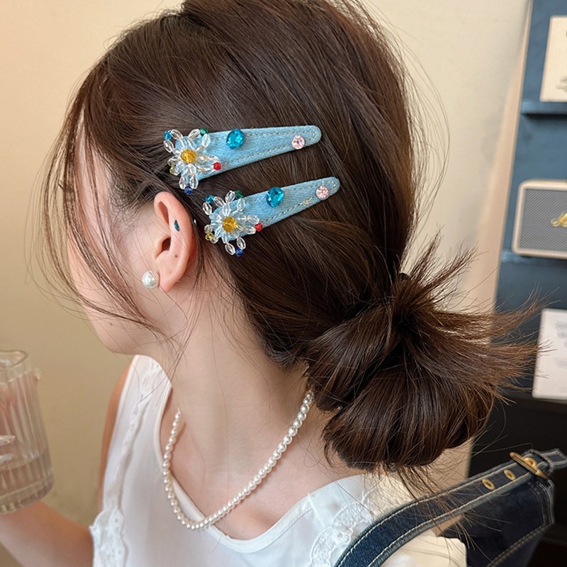 牛仔甜心~2个bb刘海夹子头饰可爱碎发侧边发夹女2025新款高端发卡,饰品/流行首饰/时尚饰品新,发饰,淘宝优惠券,粉丝福利购,淘宝优惠卷