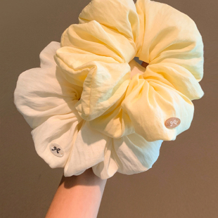 奶油泡芙黄色大肠发圈女高级感超大扎头发头绳韩系慵懒风绝美头饰