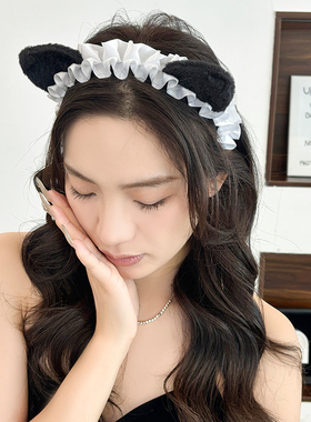 猫咪女仆发箍双面洛丽塔可爱发饰Lolita猫女kc配饰少女猫耳头箍