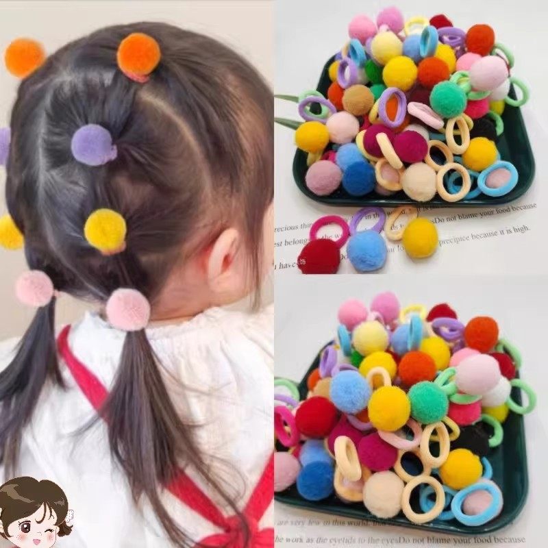女孩彩色小毛球发绳宝宝橡皮筋幼儿园女童可爱发圈扎头发不伤发,饰品/流行首饰/时尚饰品新,发饰,淘宝优惠券,粉丝福利购,淘宝优惠卷