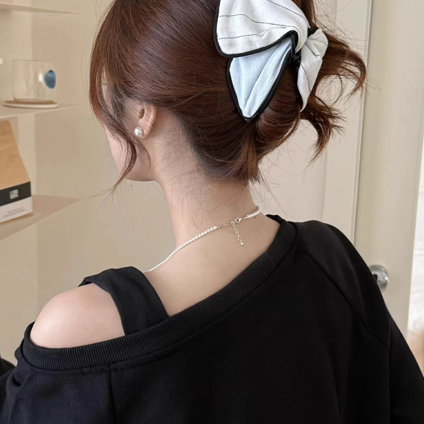 蓝白之境~蝴蝶结发夹女2026新款高级感气质飘带大肠发圈抓夹头绳,饰品/流行首饰/时尚饰品新,发饰,淘宝优惠券,粉丝福利购,淘宝优惠卷